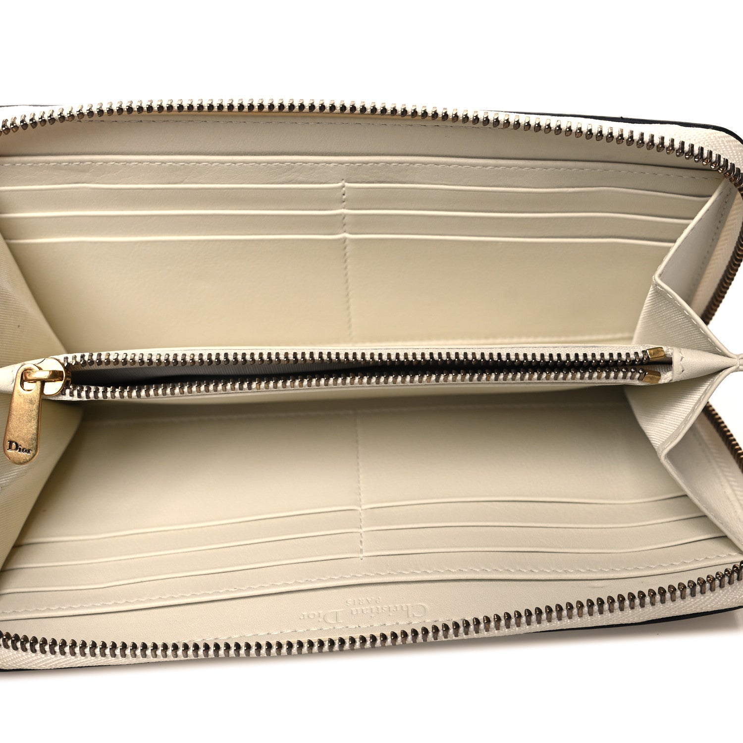 Christian Dior Calfskin Niki De Saint Phalle Dragon Zip Around Wallet Off White 5 of 11