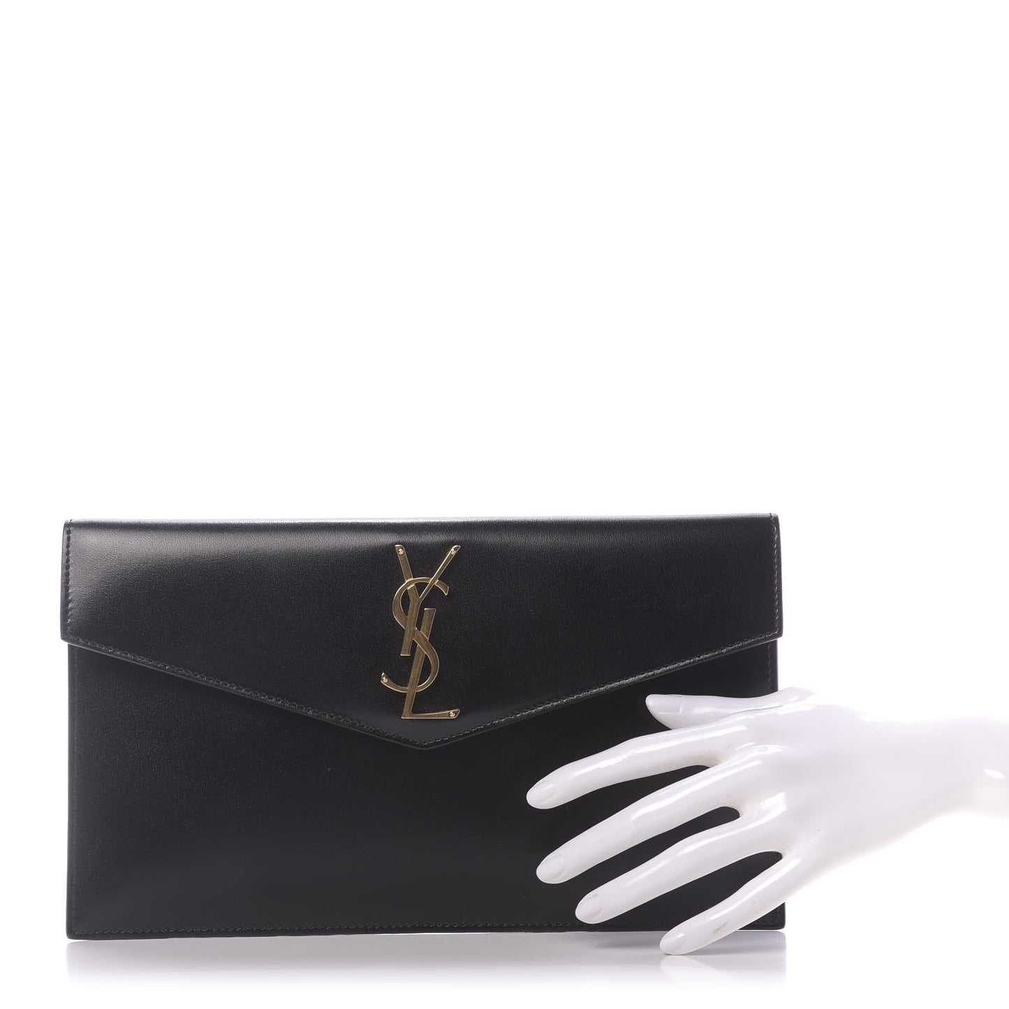 Smooth Shiny Calfskin Monogram Uptown Pouch Black