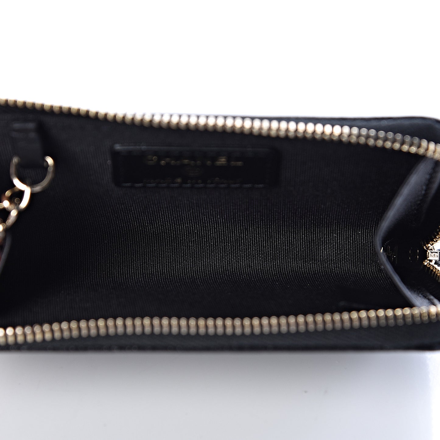 Caviar Camellia Embossed Key Holder Case Black