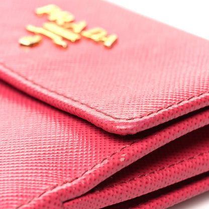 Prada Saffiano Tri Fold Compact Wallet Peonia 12 of 15