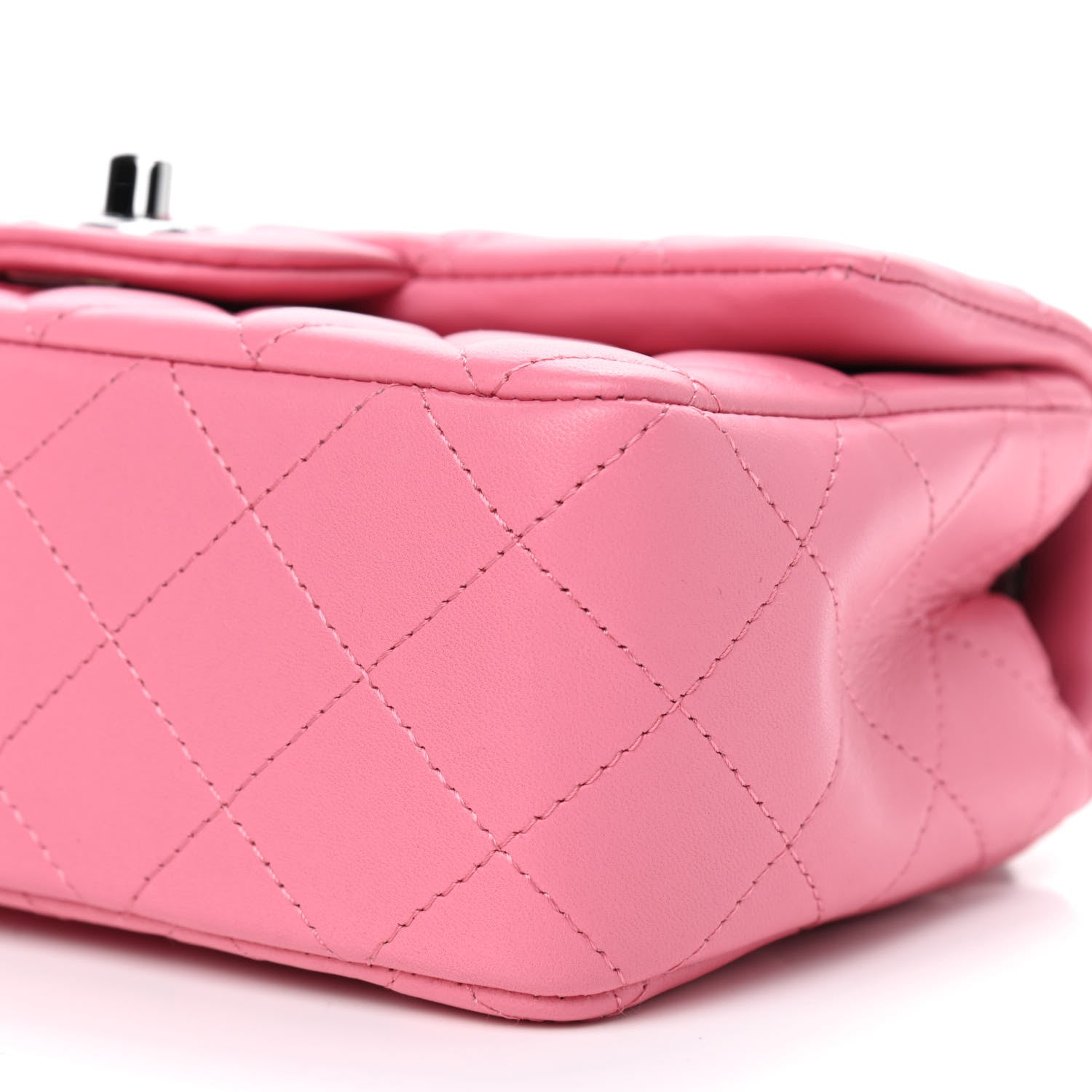 Chanel Lambskin Quilted Mini Rectangular Flap Pink 7 of 9