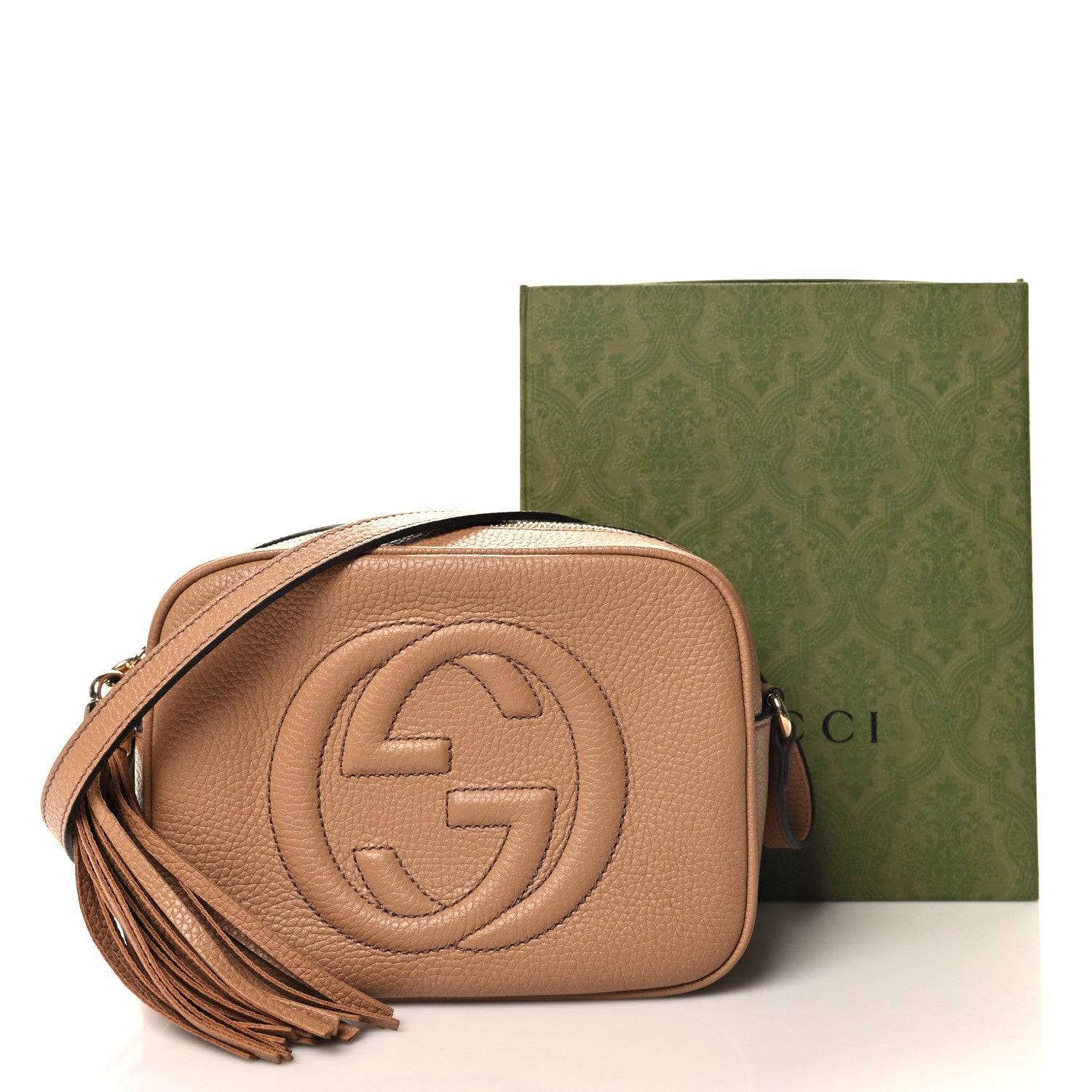 Gucci Pebbled Calfskin Small Soho Disco Bag Camelia 11 of 11