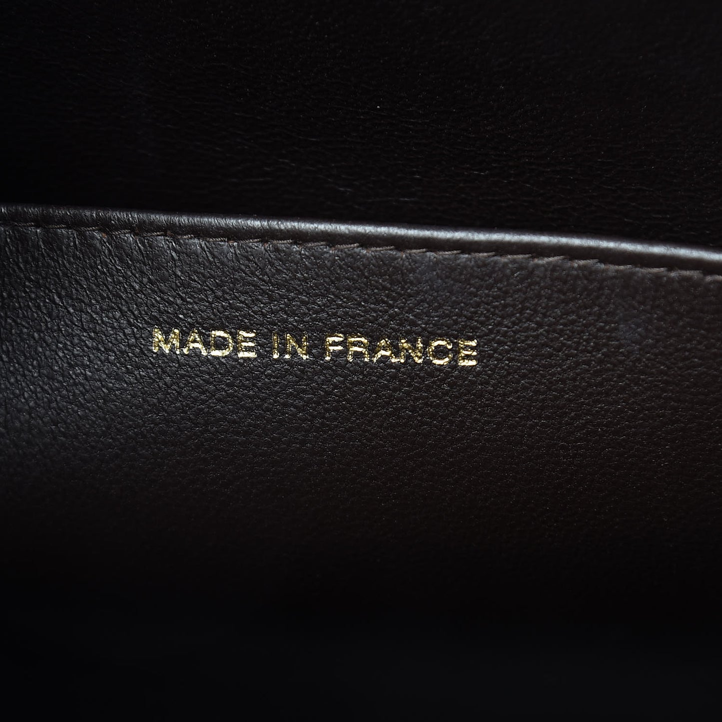 Calfskin Stitched CC Tote Dark Brown