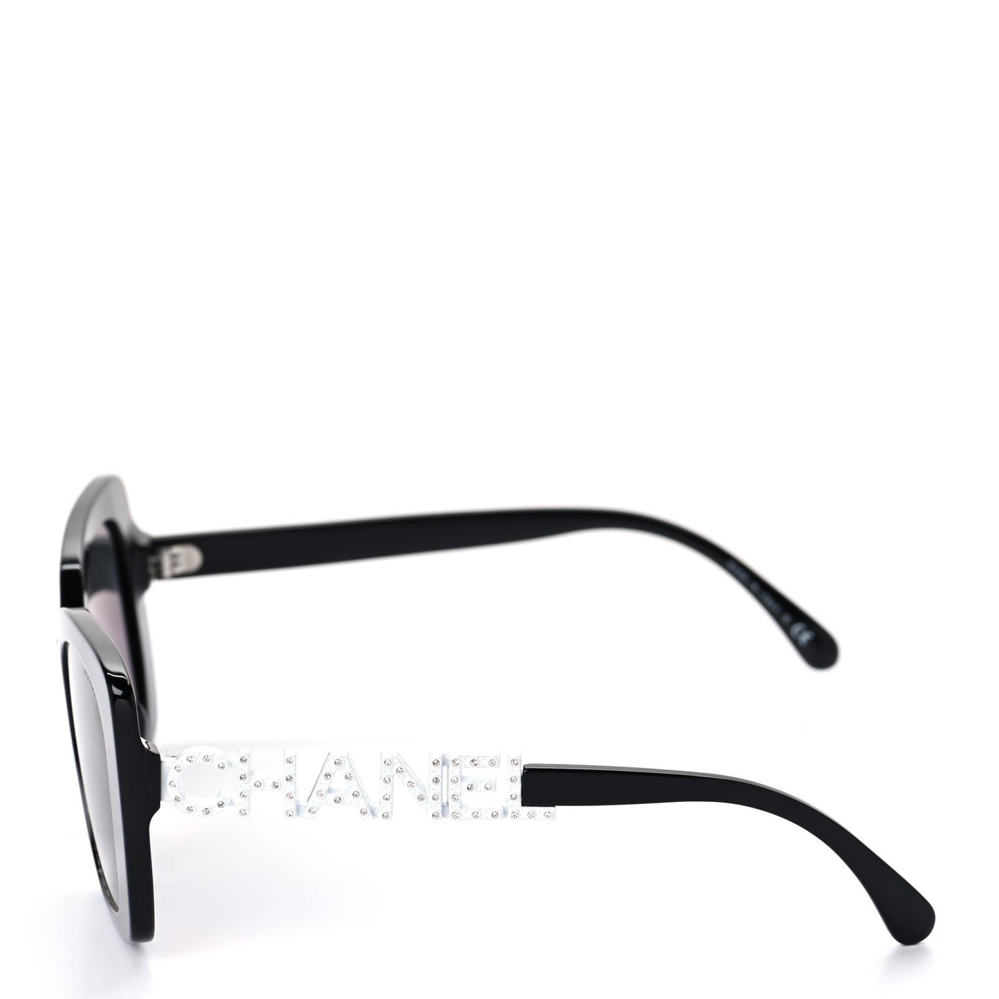 Acetate Strass Square Sunglasses 5422-B-A Black White