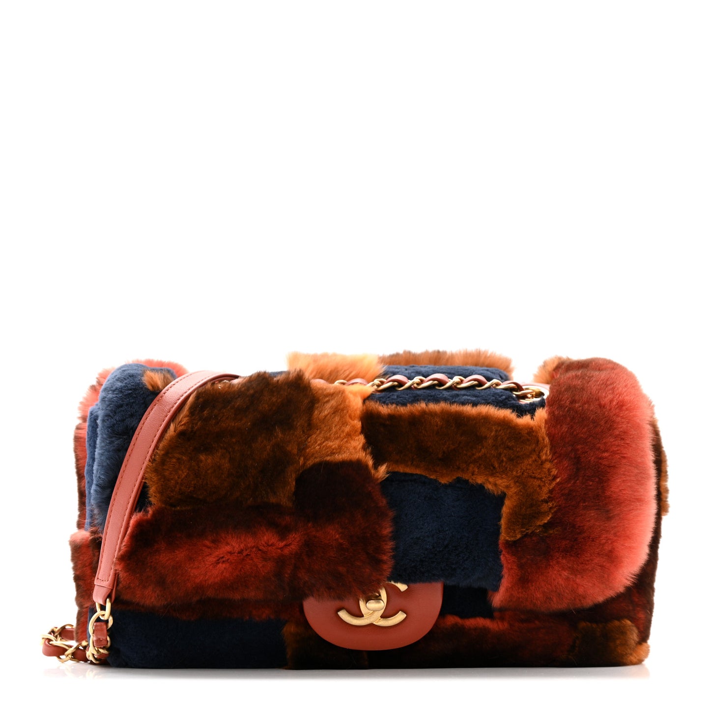Orylag Lambskin Medium Flap Blue Orange