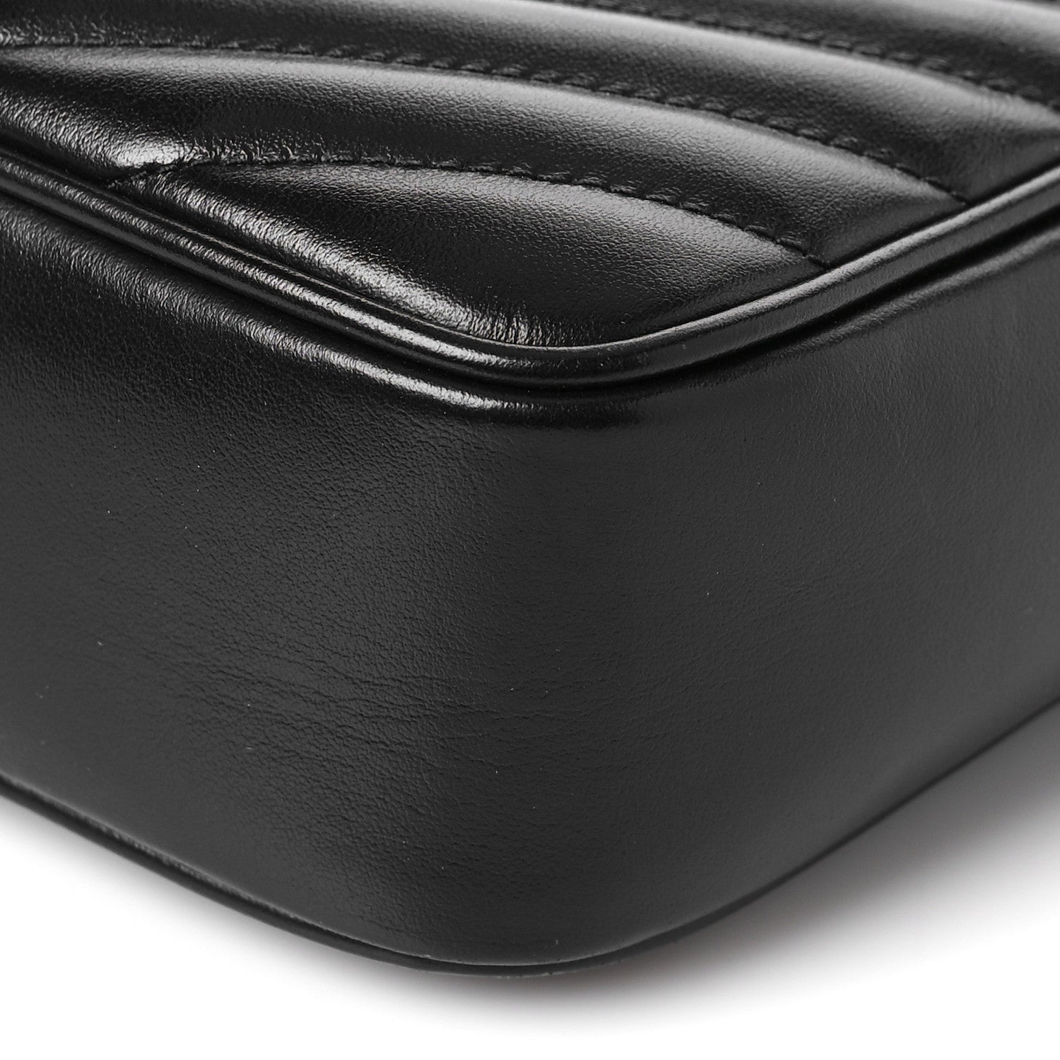 Saint Laurent Calfskin Matelasse Monogram Lou Camera Bag Black 8 of 9