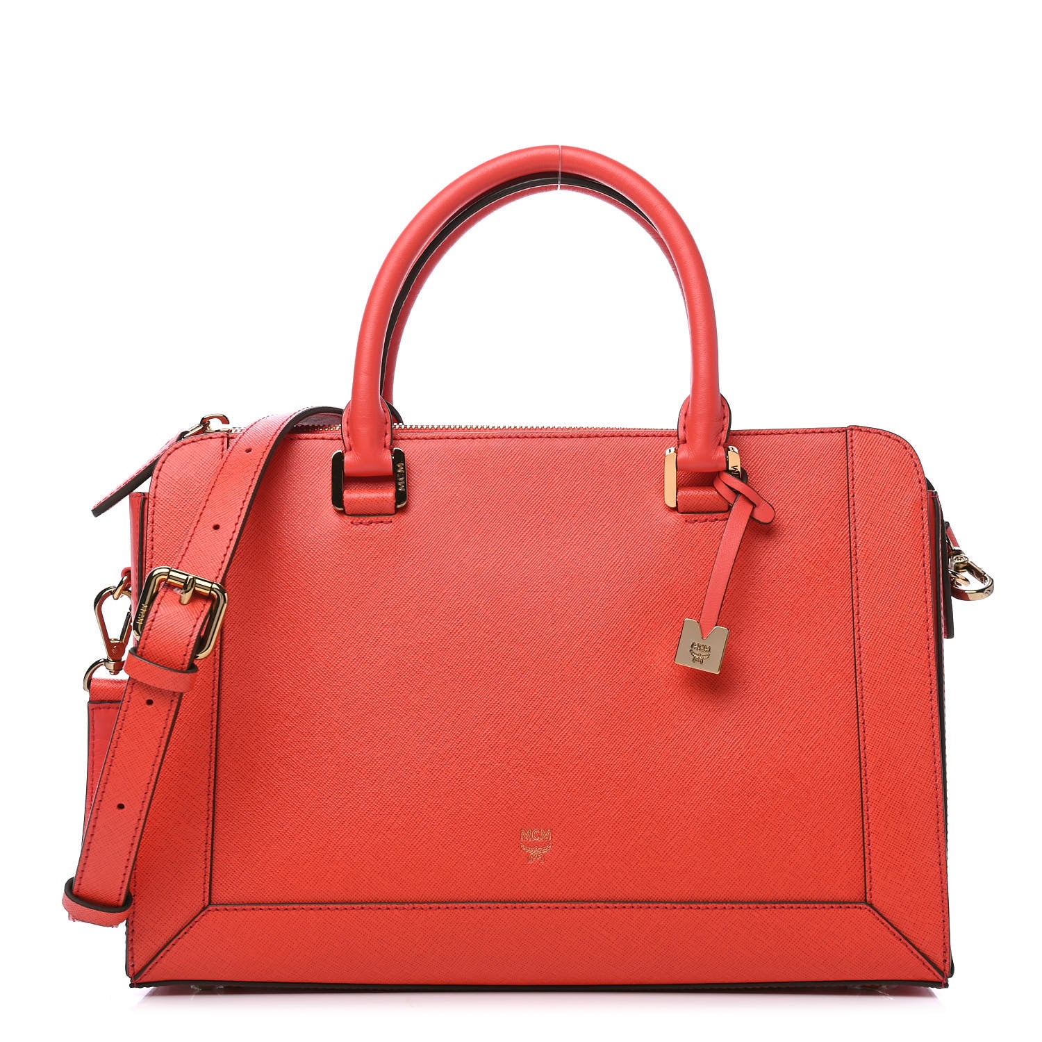 MCM Saffiano Nuovo Tote Hot Coral 1 of 6