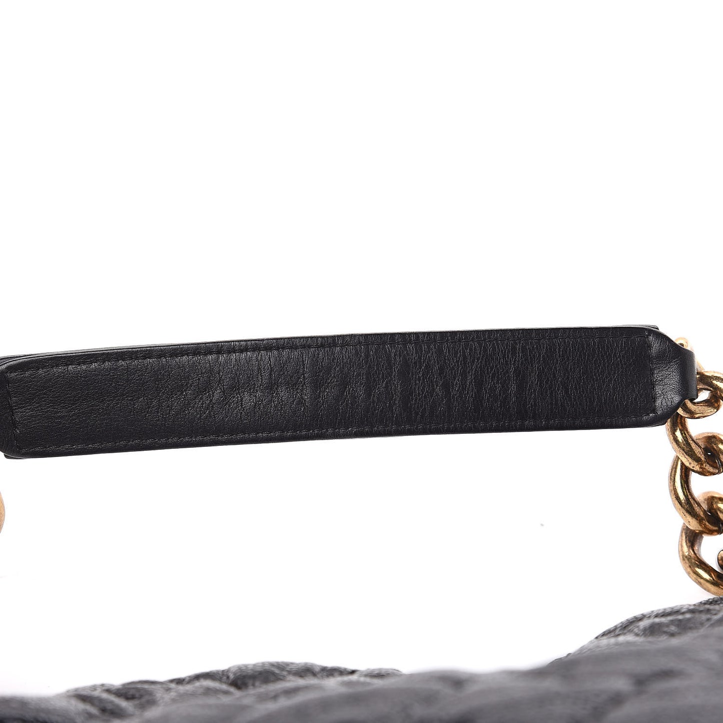 Iridescent Caviar Quilted Tote Black