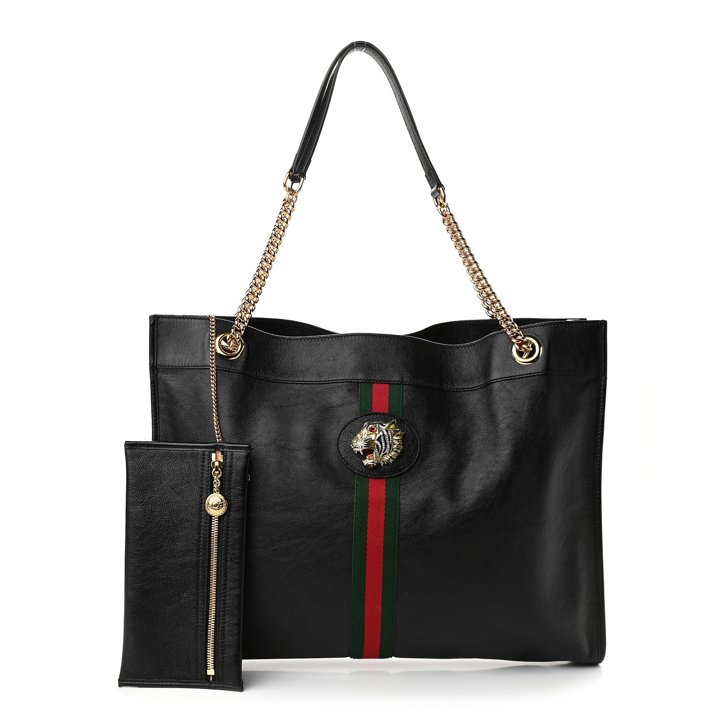 Gucci Calfskin Large Rajah Chain Tote Black 1 of 11