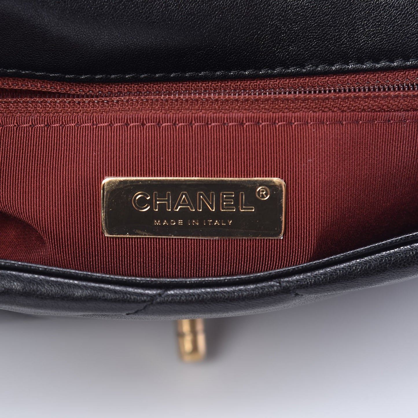 Lambskin Quilted Medium 19 Flap Black