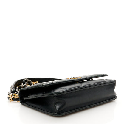 Chanel Lambskin Quilted Chanel 19 Wallet On Chain WOC Black 4 of 13