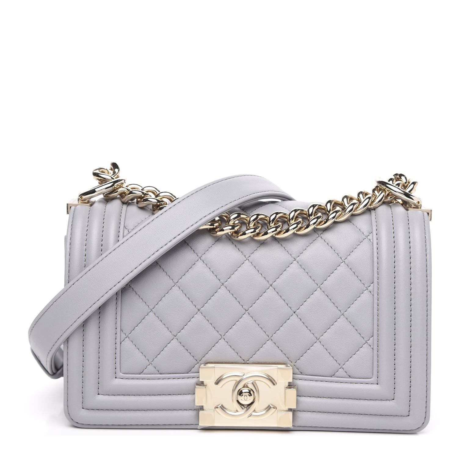 Chanel Calfskin Quilted Small Boy Flap Grey 1 of 10