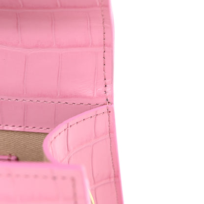 Jacquemus Calfskin Crocodile Embossed Le Grand Bambino Pink 10 of 13