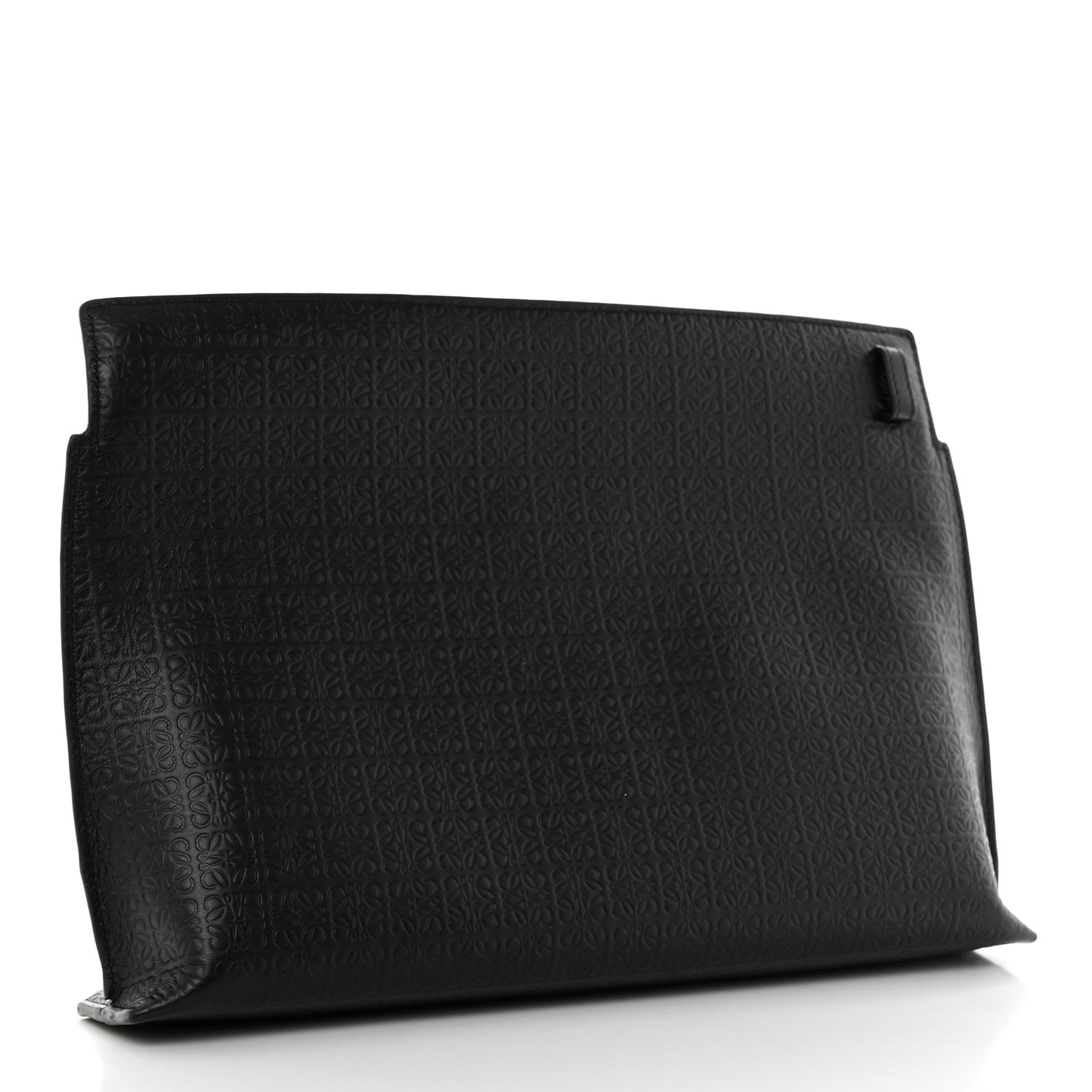 Calfskin Embossed Repeat T Pouch Black
