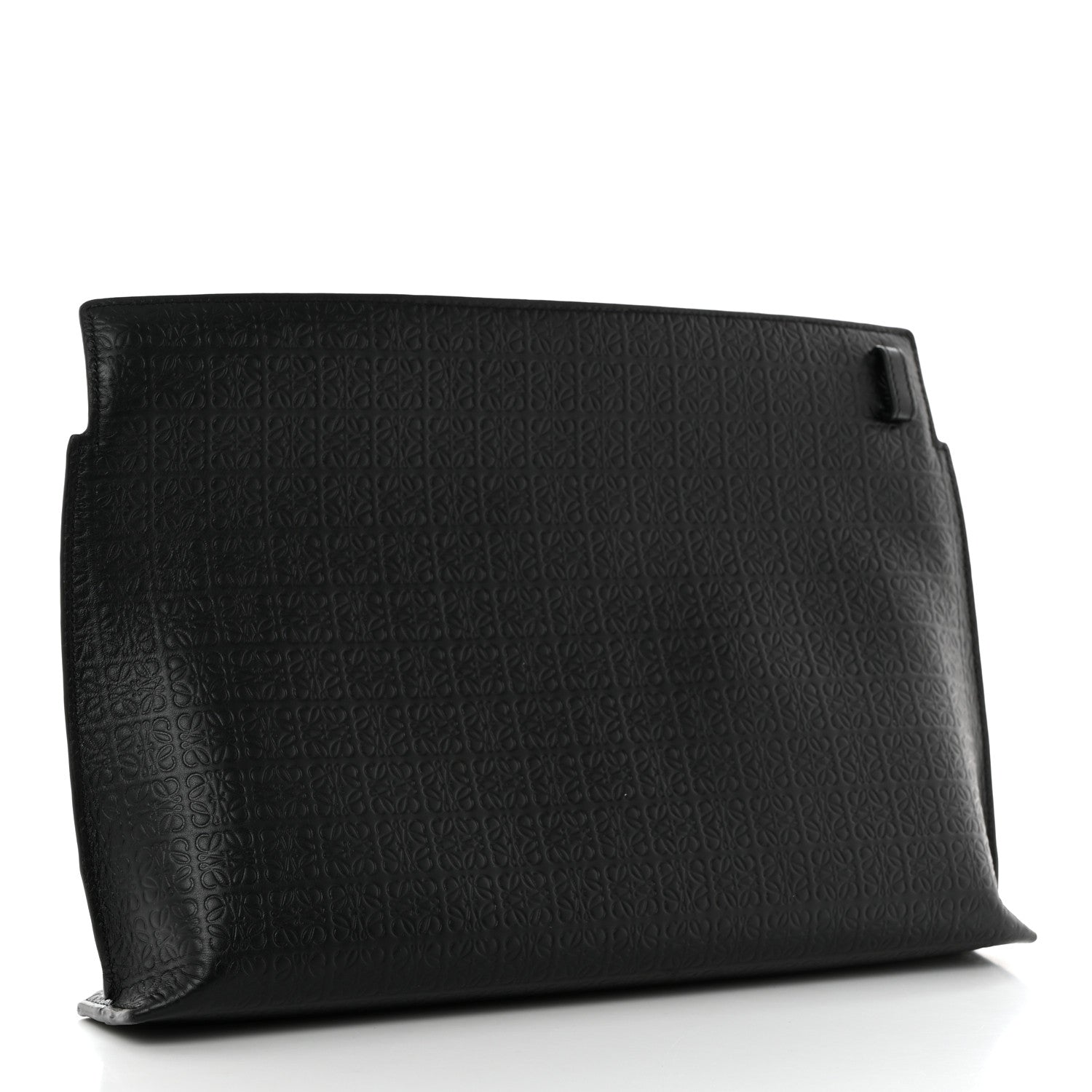 Loewe Calfskin Embossed Repeat T Pouch Black 3 of 6