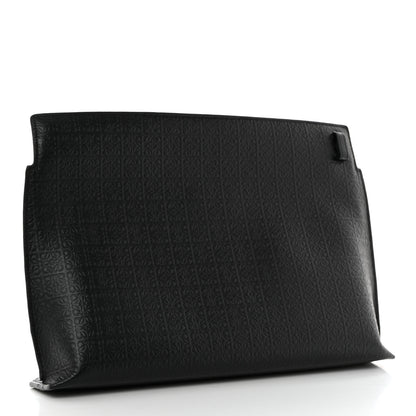 Loewe Calfskin Embossed Repeat T Pouch Black 3 of 6