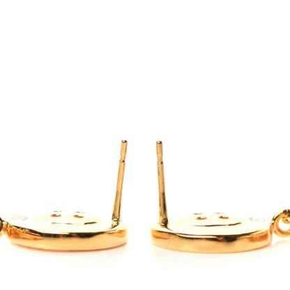 Chanel Metal Large Paris Button Earrings Gold 3 of 4
