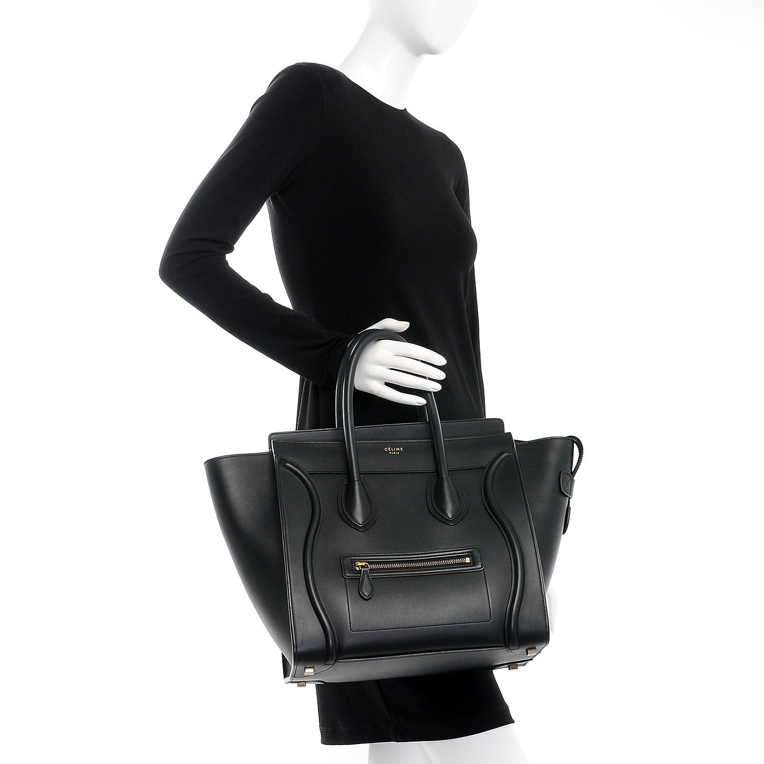 Celine Smooth Calfskin Mini Luggage Black 2 of 7