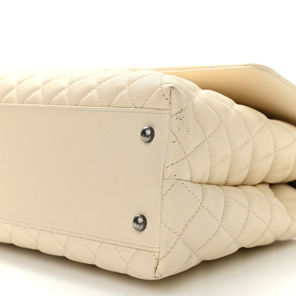 Chanel Caviar Lizard Quilted Medium Coco Handle Flap White 8 of 9