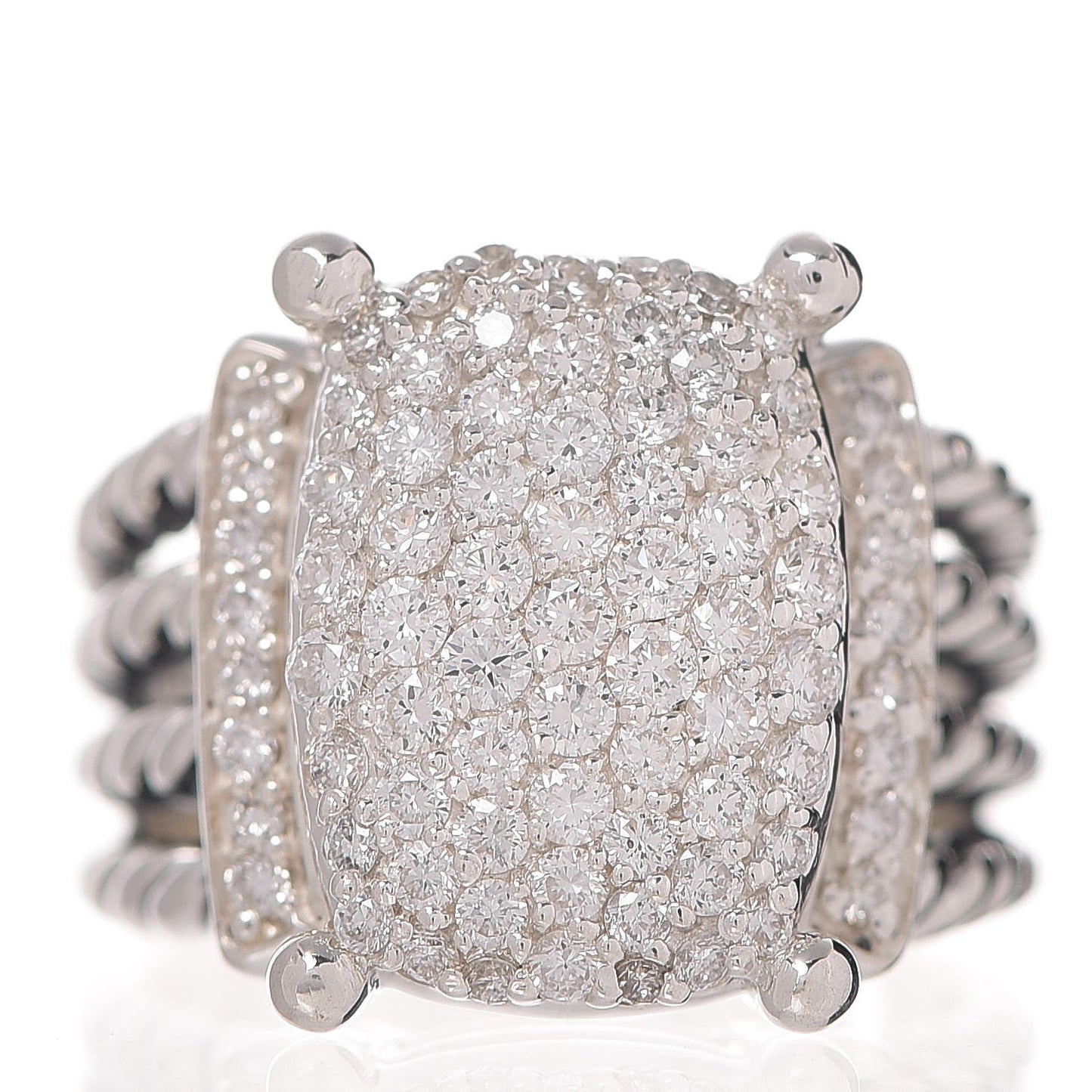 Sterling Silver Diamond 16mm Wheaton Ring 53 6.25