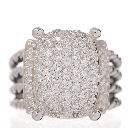 David Yurman Sterling Silver Diamond 16mm Wheaton Ring 53 6.25 1 of 5