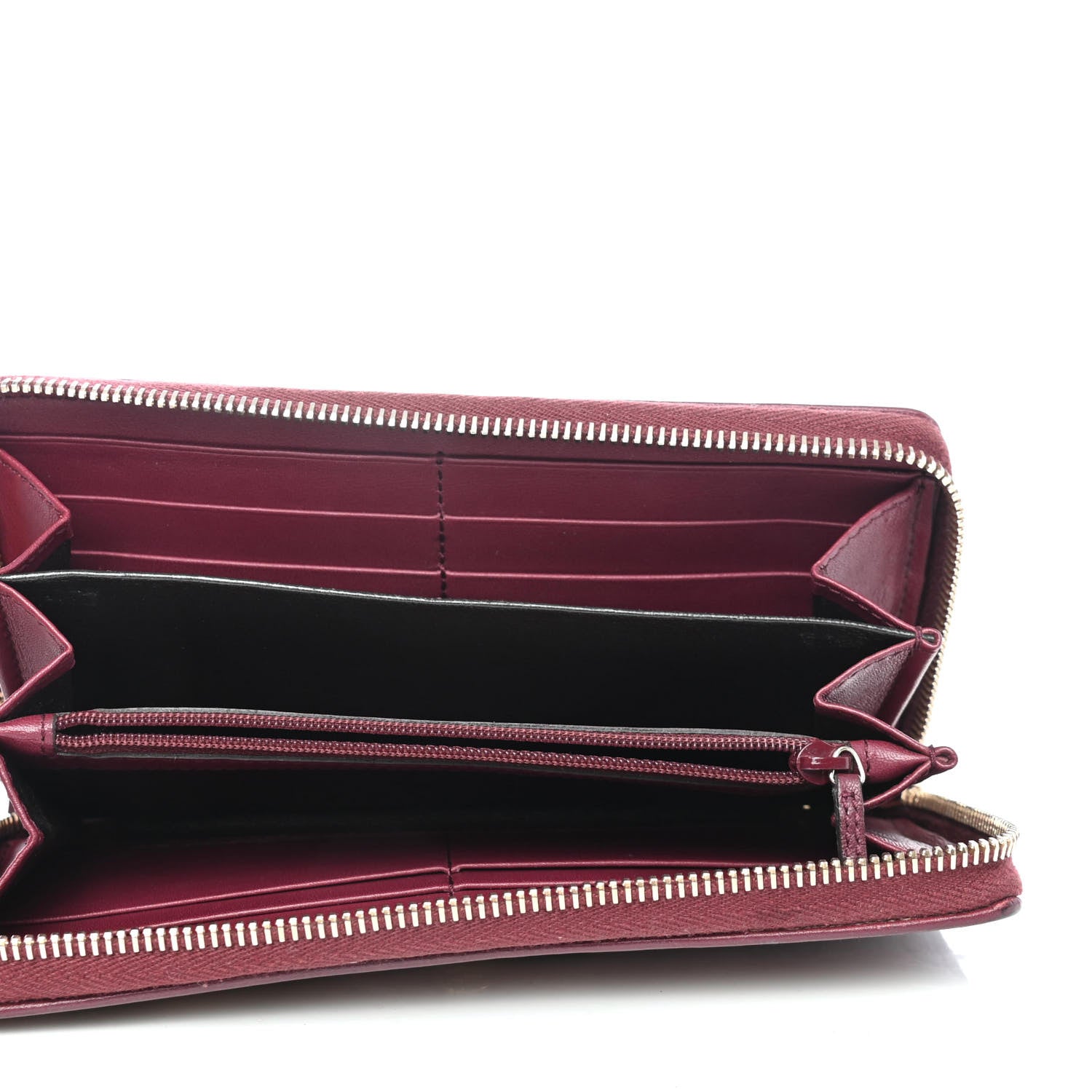 Gucci Monogram Margaux Calfskin Princy Zip Around Wallet Beige Ebony Cherry 4 of 4