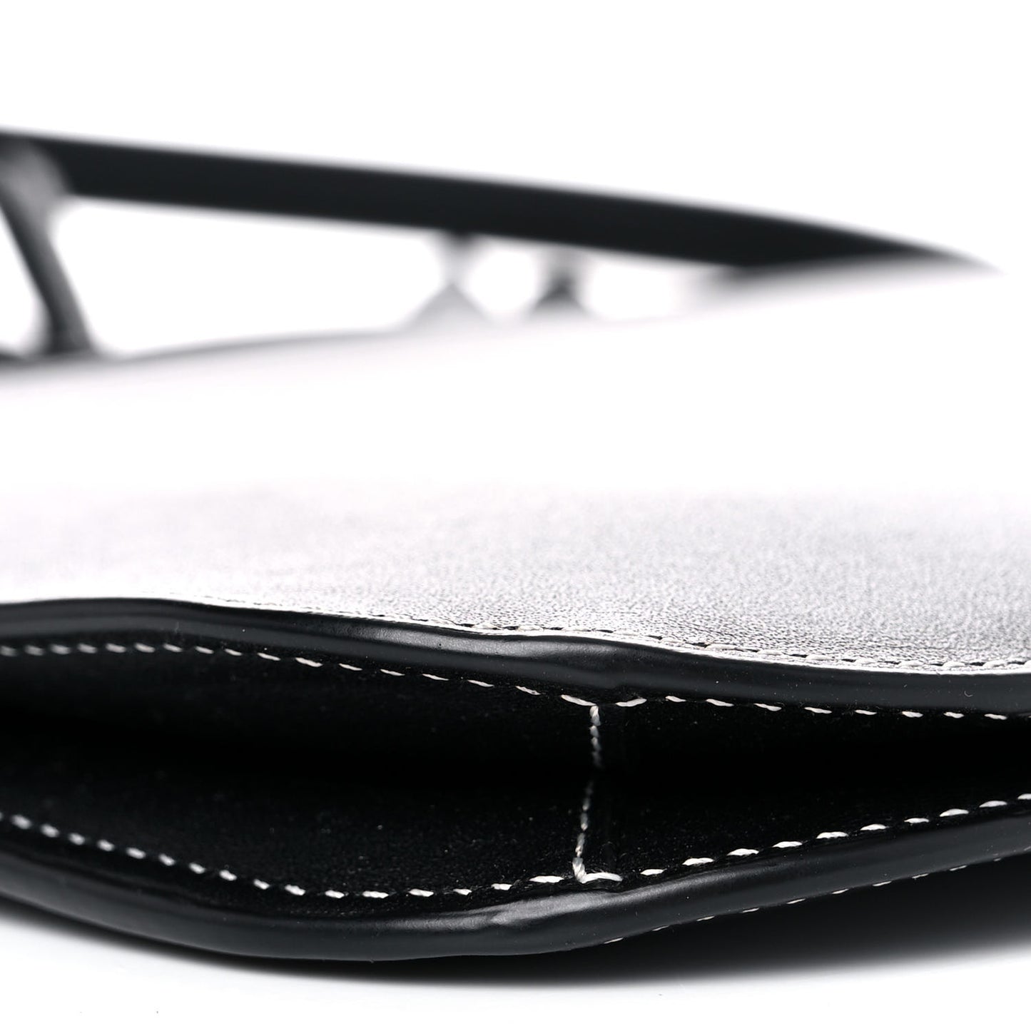 Calfskin Gate Double Zip Pouch Crossbody Black