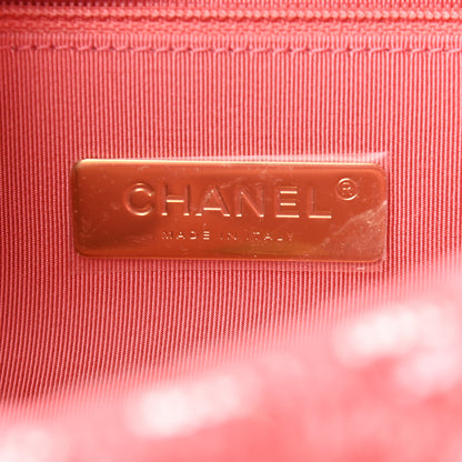 Chanel Sequin Quilted Medium Chanel 19 Flap Coral 7 of 11