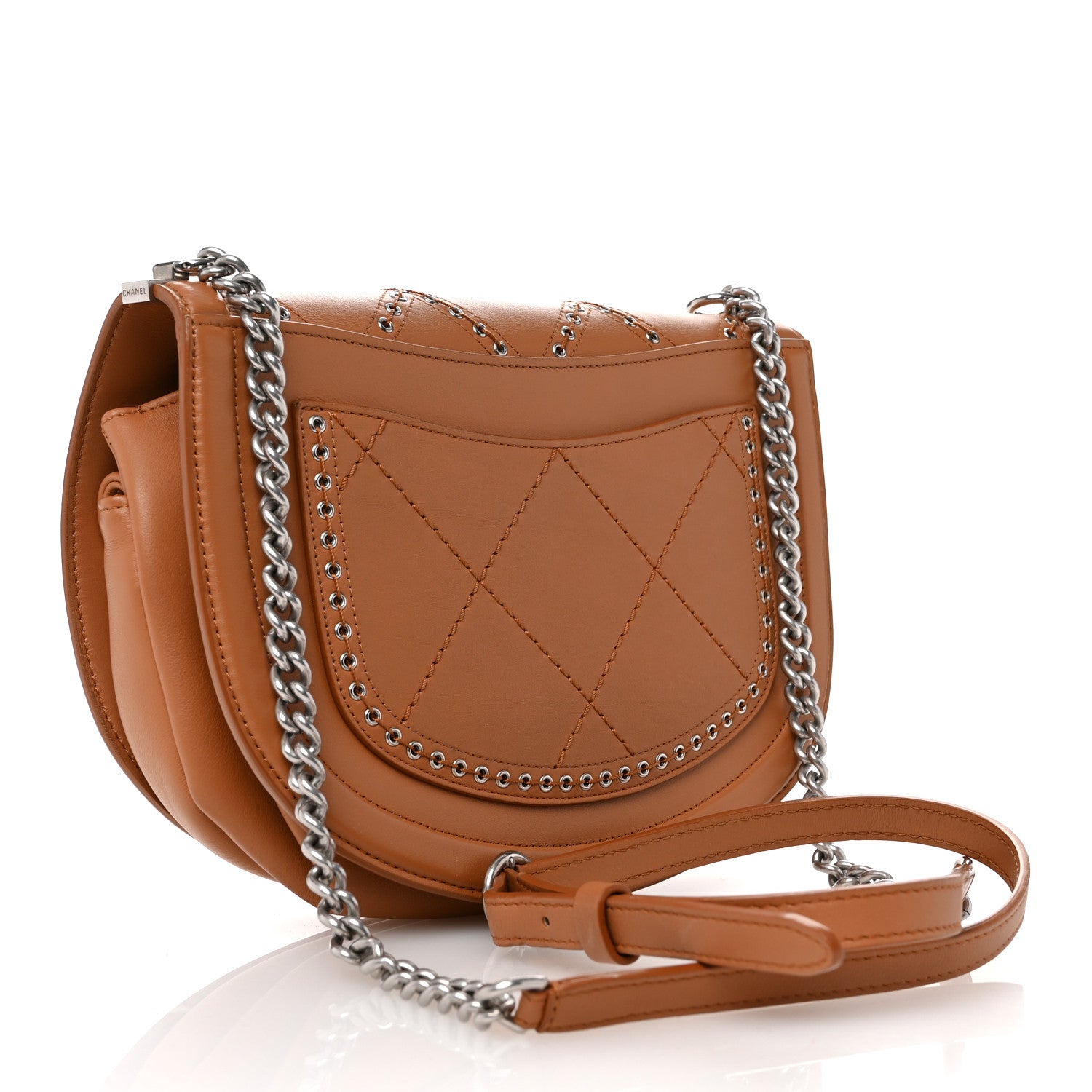 Chanel Calfskin Coco Eyelets Small Flap Bag Camel 3 of 10