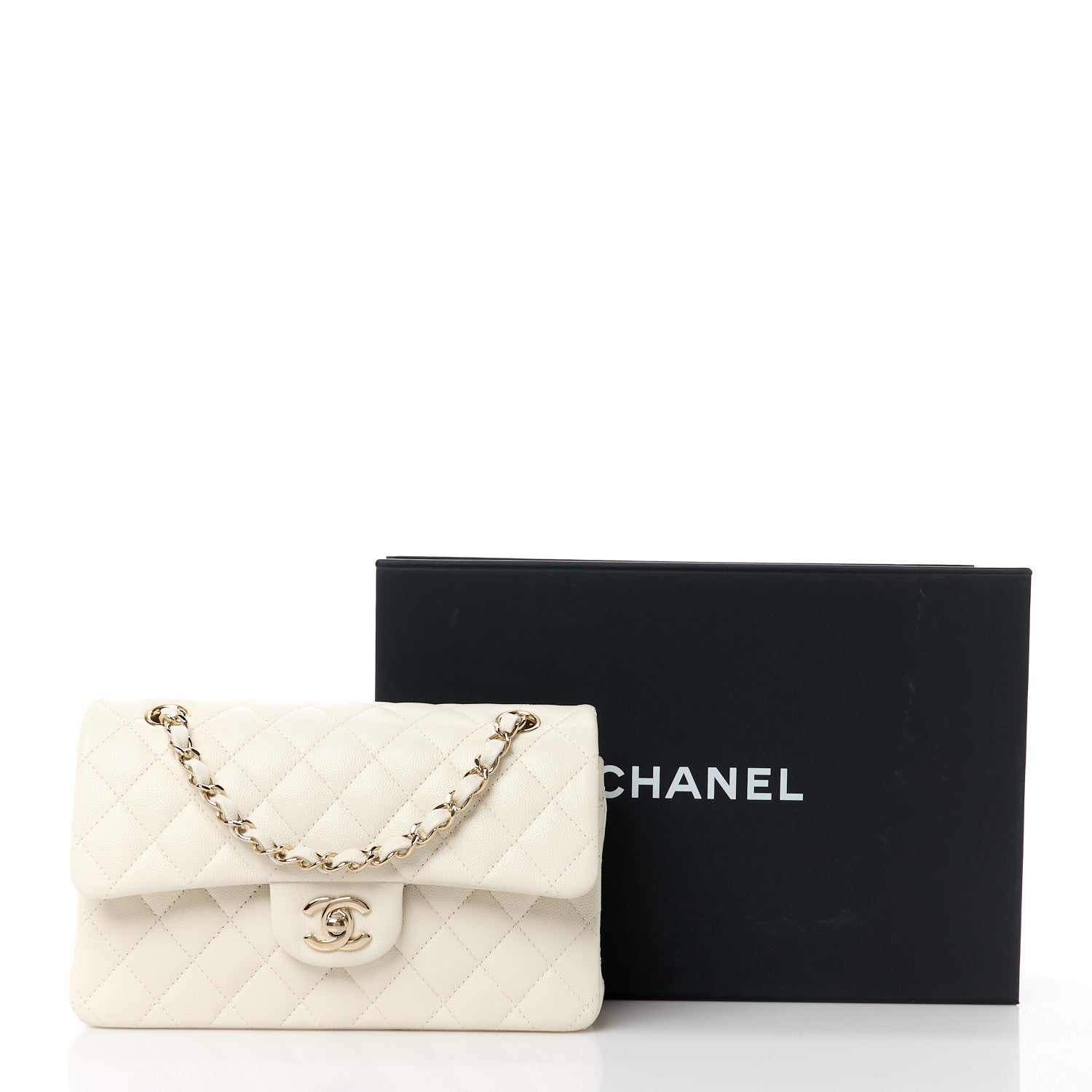 Chanel Caviar Quilted Small Double Flap White 12 of 12
