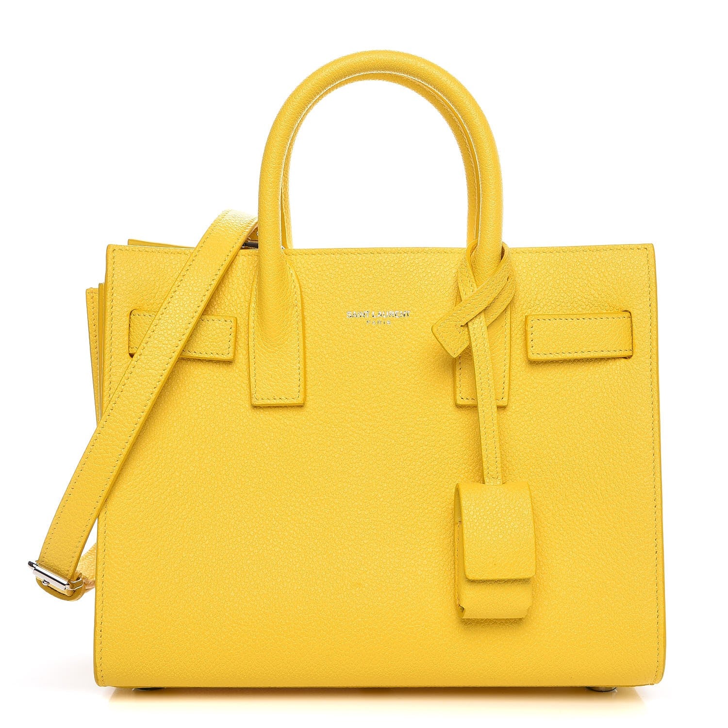Saint Laurent Grained Calfskin Nano Sac De Jour Jaune 1 of 7