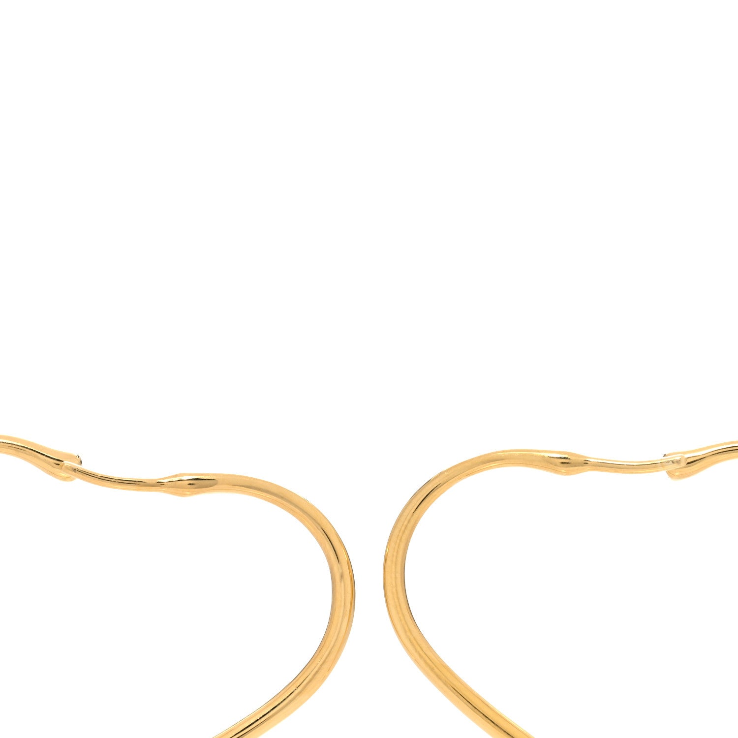 Tiffany 18K Yellow Gold Small Elsa Peretti Open Heart Hoop Earrings 3 of 4
