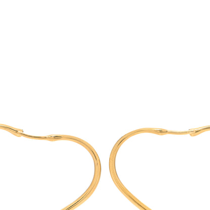 Tiffany 18K Yellow Gold Small Elsa Peretti Open Heart Hoop Earrings 3 of 4
