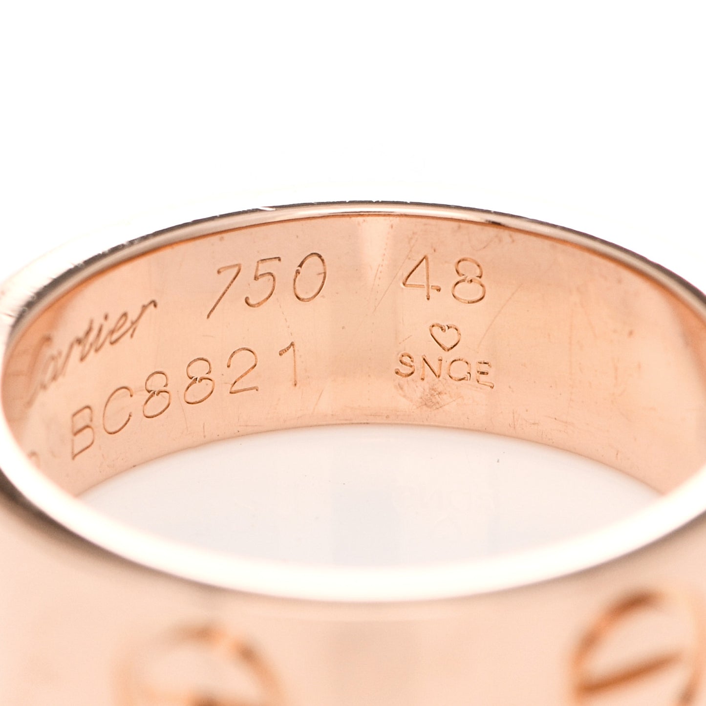18K Pink Gold 5.5mm LOVE Ring 48 4.5