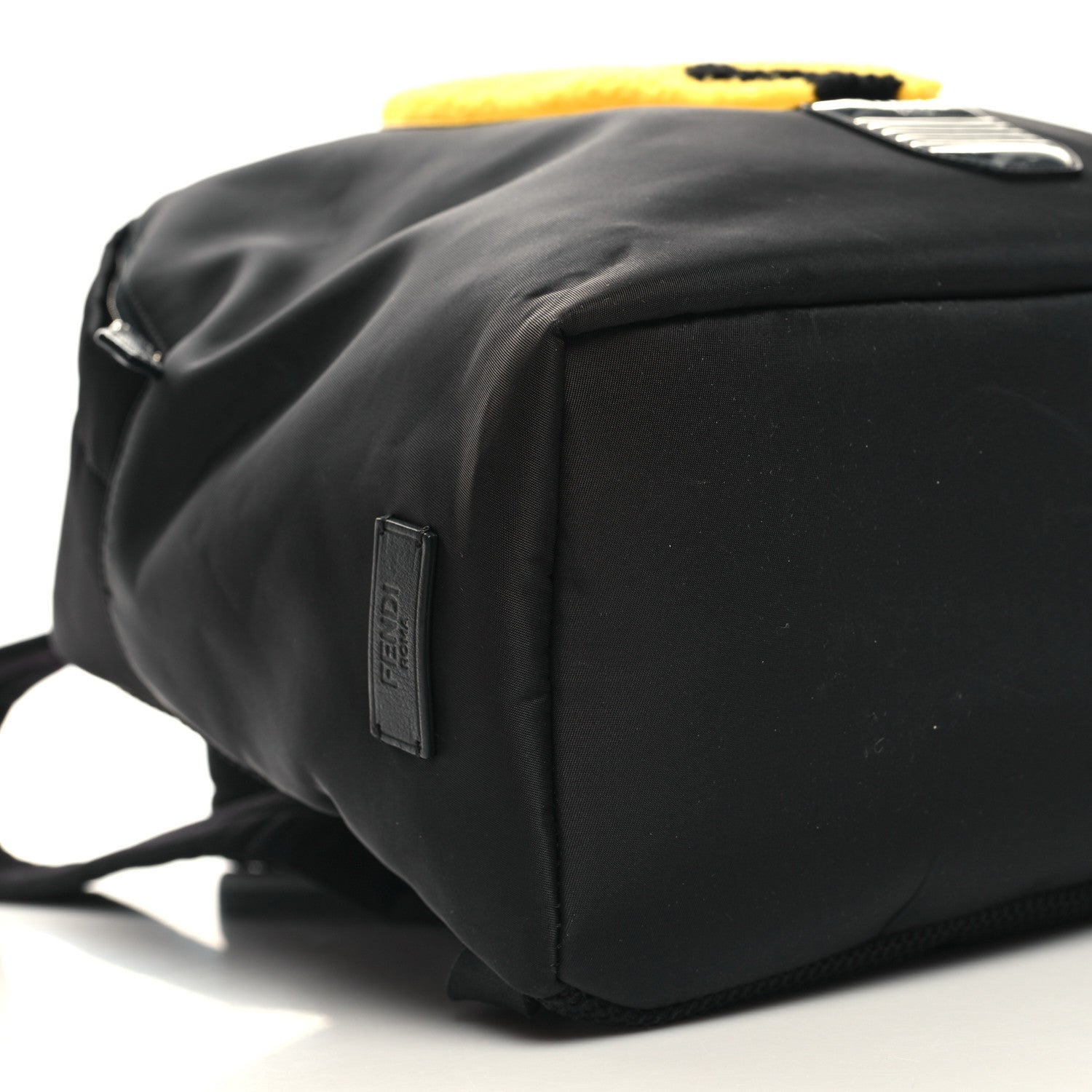 Fendi Nylon Shearling Vitello Elite Lightbulb Backpack Black Narciso 9 of 10