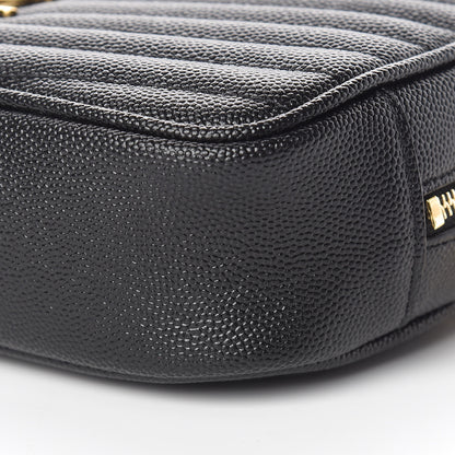 Saint Laurent Grain De Poudre Matelasse Monogram Mini Lou Camera Bag Black 9 of 10