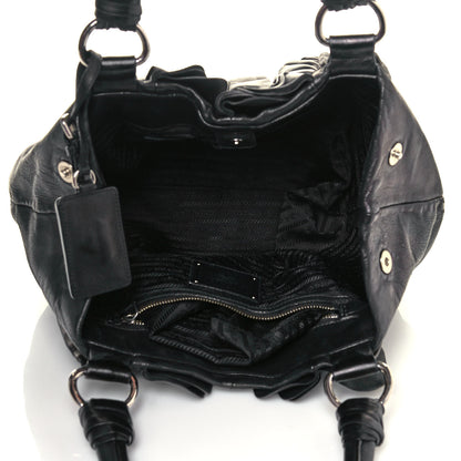 Prada Nappa Ruffle Hobo Black 5 of 15