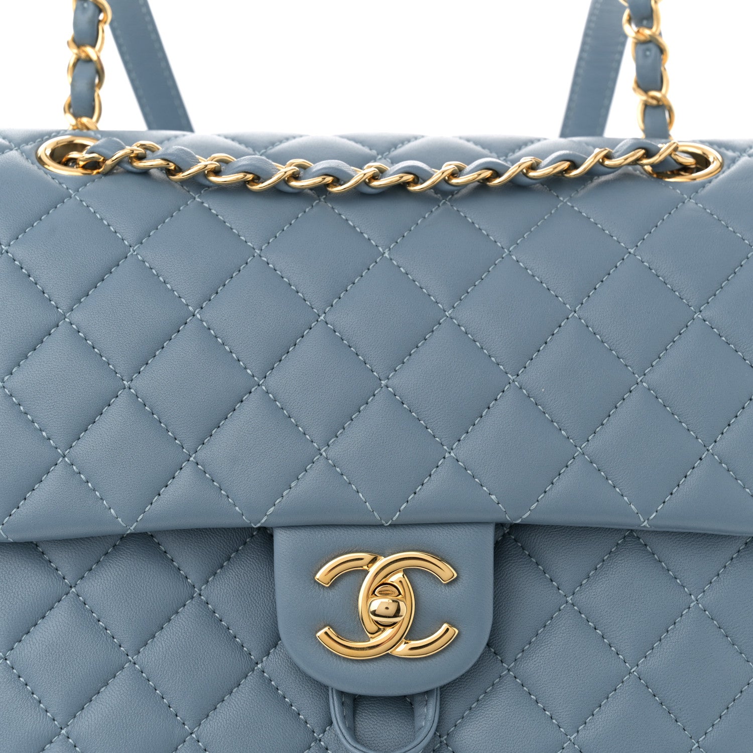 Chanel Lambskin Quilted Large Urban Spirit Backpack Light Blue 8 of 11