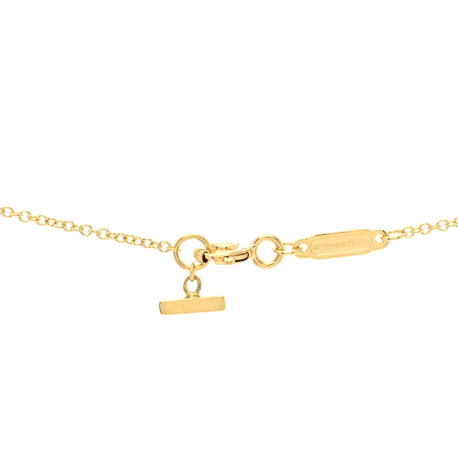 Tiffany 18K Yellow Gold Large T Smile Pendant Necklace 4 of 5