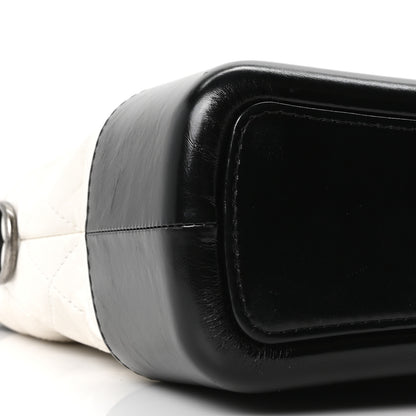 Chanel Aged Calfskin Quilted Medium Gabrielle Hobo Black White 17 of 19