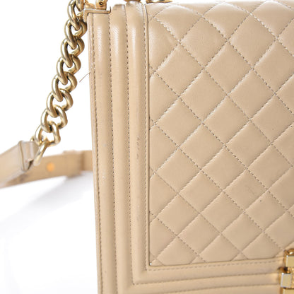 Chanel Lambskin Quilted New Medium Boy Flap Beige 9 of 18