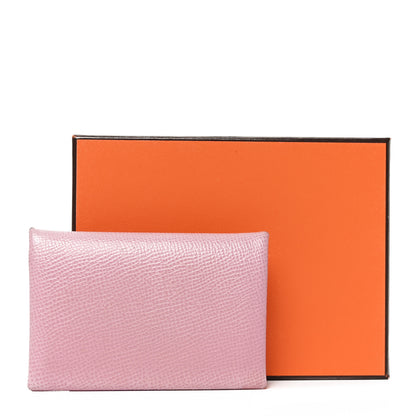 Hermes Epsom Verso Calvi Card Case Mauve Sylvestre Etain 8 of 8
