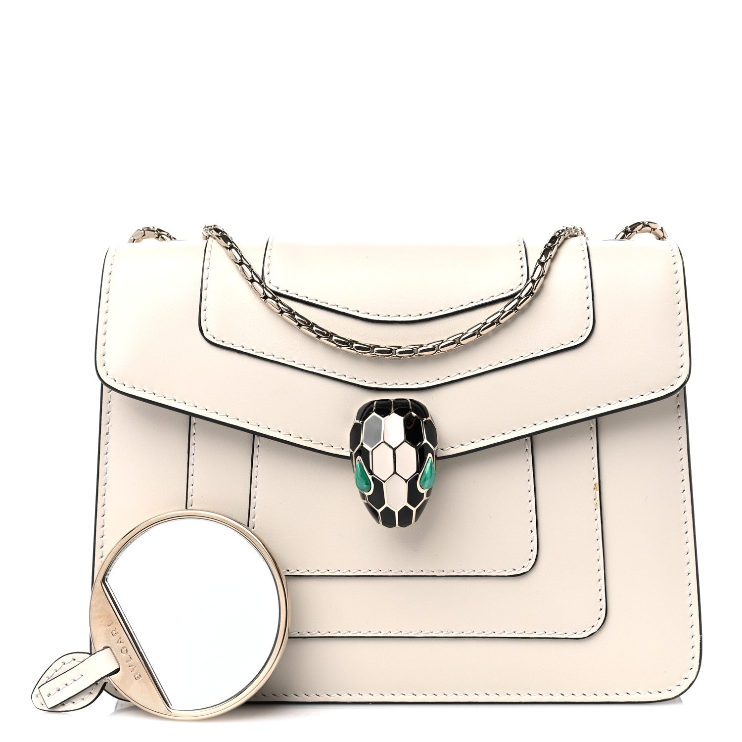 Bulgari Small Serpenti Forever Snake Strap Crossbody Bag White Agate 1 of 9