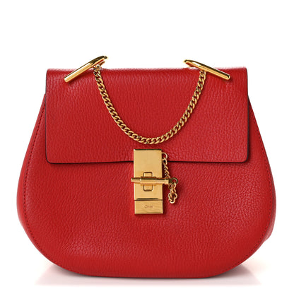 Chloe Grained Lambskin Mini Drew Shoulder Bag Plaid Red 1 of 10