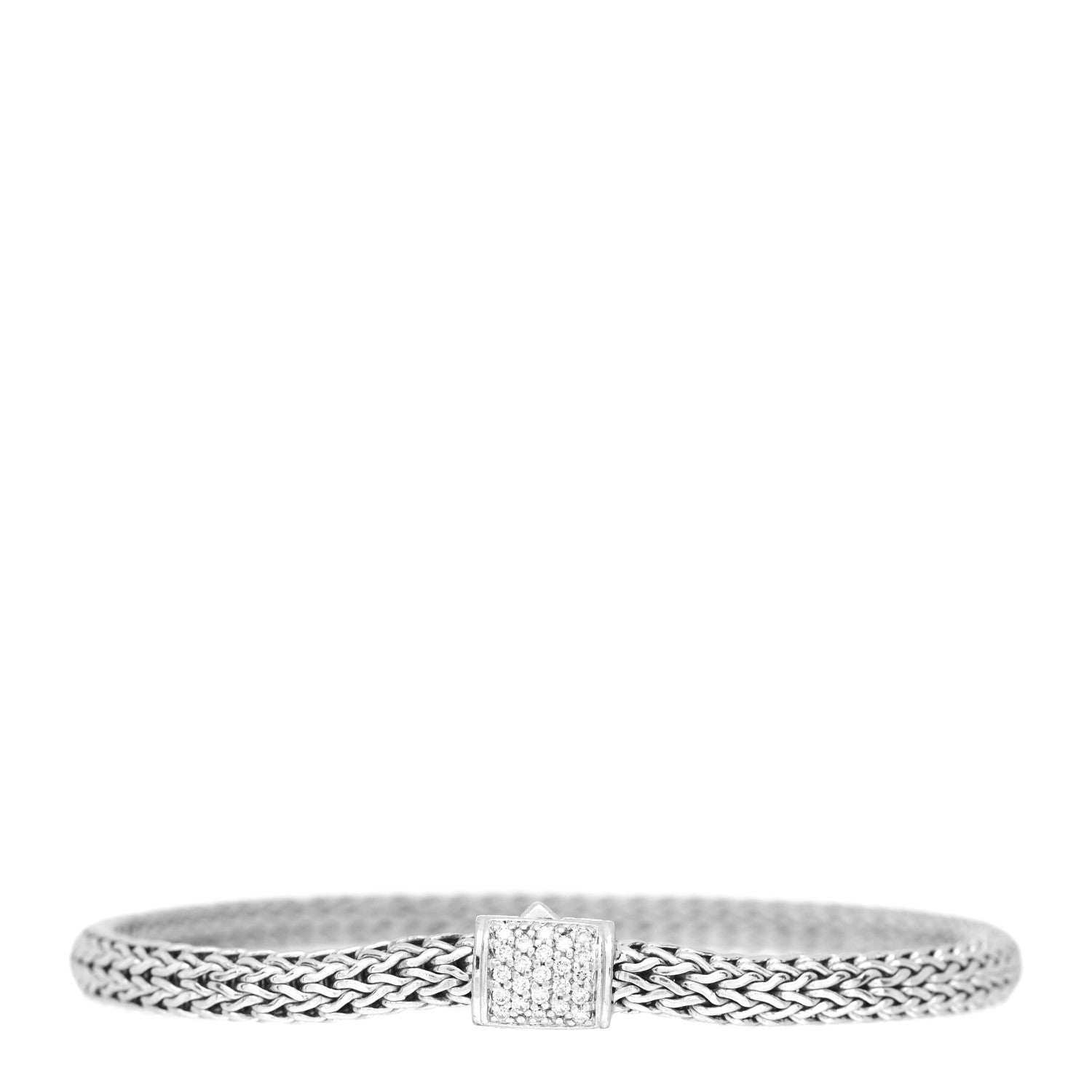 John Hardy Sterling Silver Diamond 5mm Classic Chain Bracelet 1 of 3