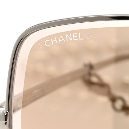 Chanel Butterfly Removable Pearl Chain Sunglasses 4262 Silver 7 of 8