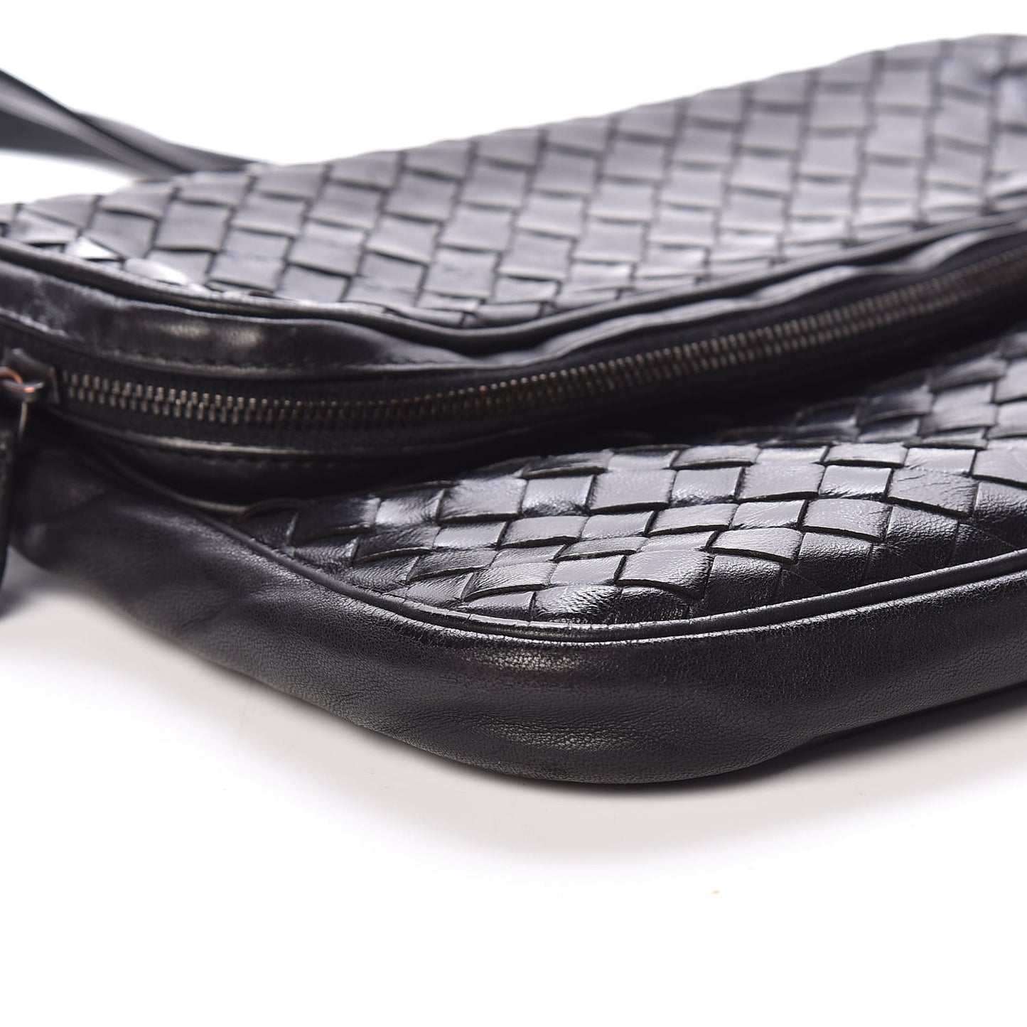 Nappa Intrecciato Crossbody Bag Black