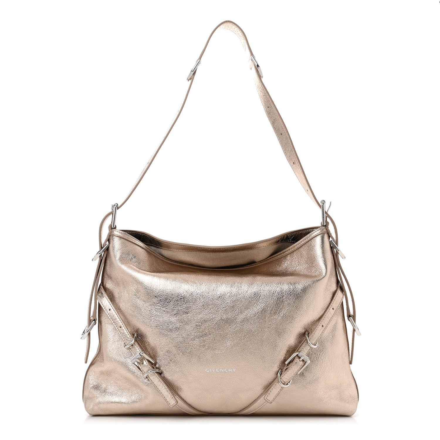 Givenchy Metallic Calfskin Medium Voyou Bag Dusty Gold 1 of 10