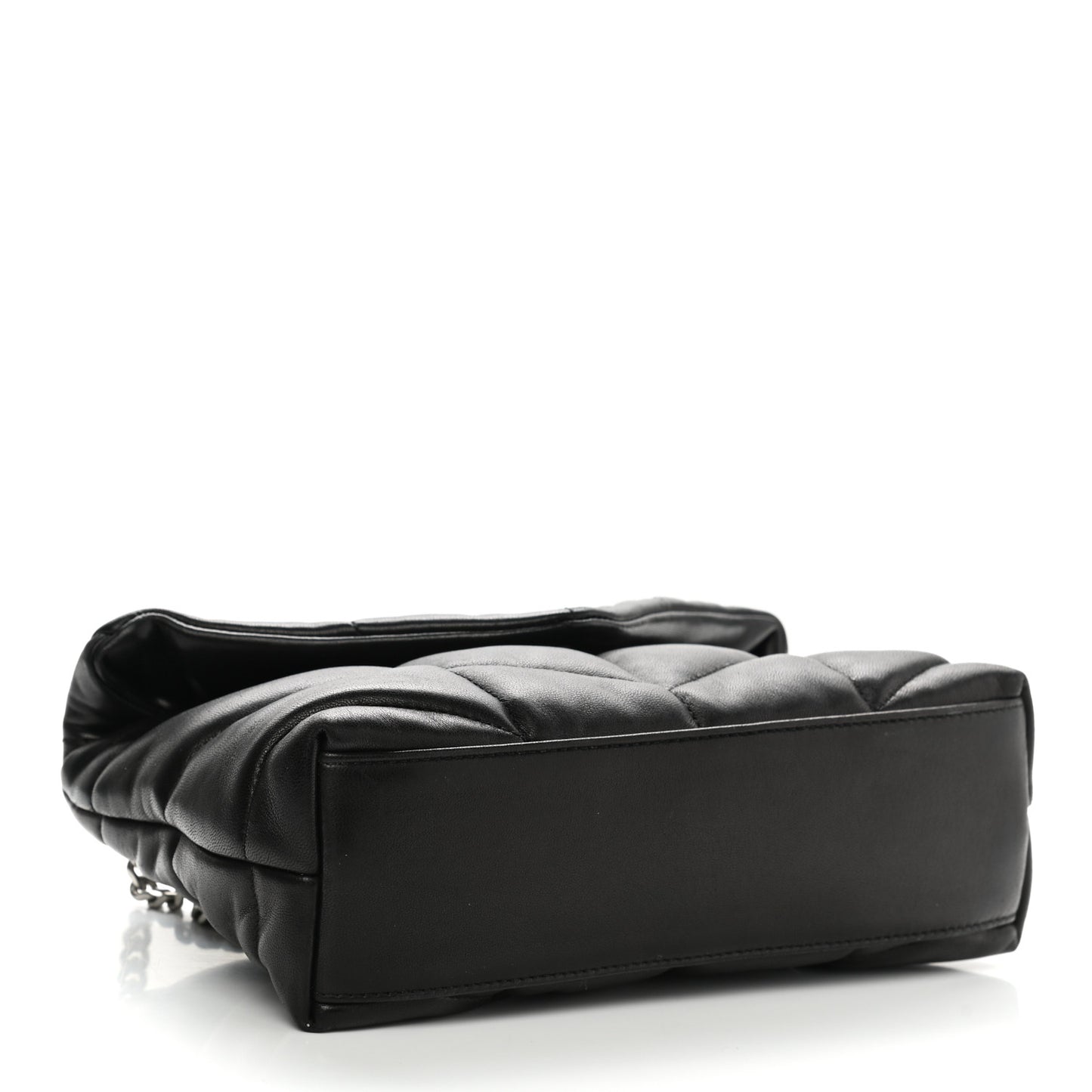 Lambskin Quilted Toy Loulou Puffer Monogram Chain Satchel Black