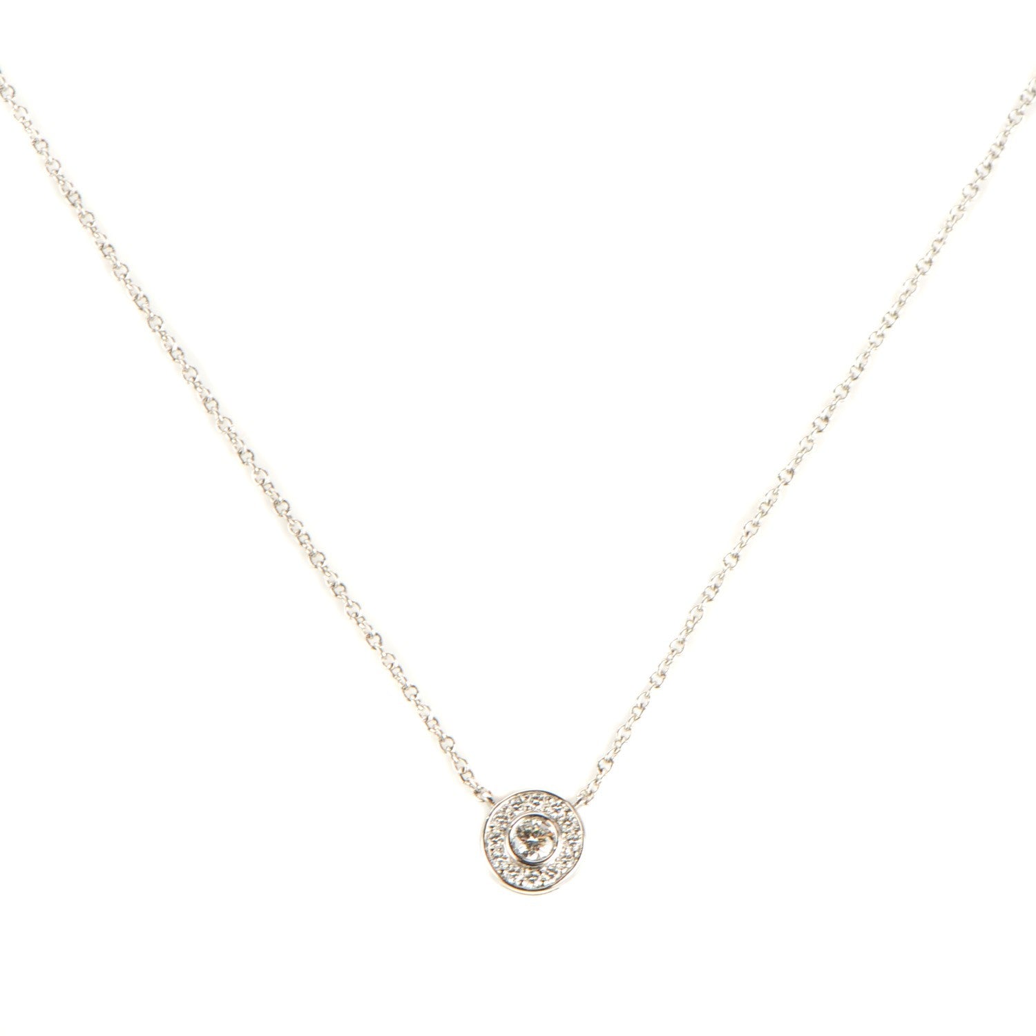 Tiffany Platinum Diamond .20ctw Circlet Pendant Necklace 1 of 4